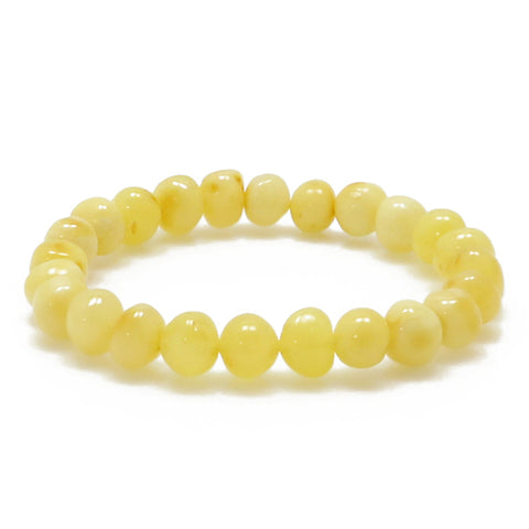 Milky Amber Baroque Beads Stretch Bracelet - Amber Alex Jewelry