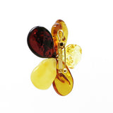 Multi-Color Amber Flower Brooch - Pendant - Amber Alex Jewelry