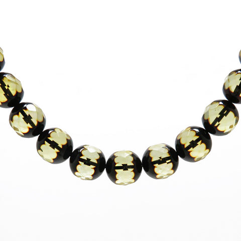 Amber Two-toned Round Faceted Beads Necklace - Amber Alex Jewelry