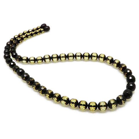 Amber Two-toned Round Faceted Beads Necklace - Amber Alex Jewelry