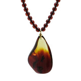 Gradient Amber Wave Pendant Beaded Necklace - Amber Alex Jewelry