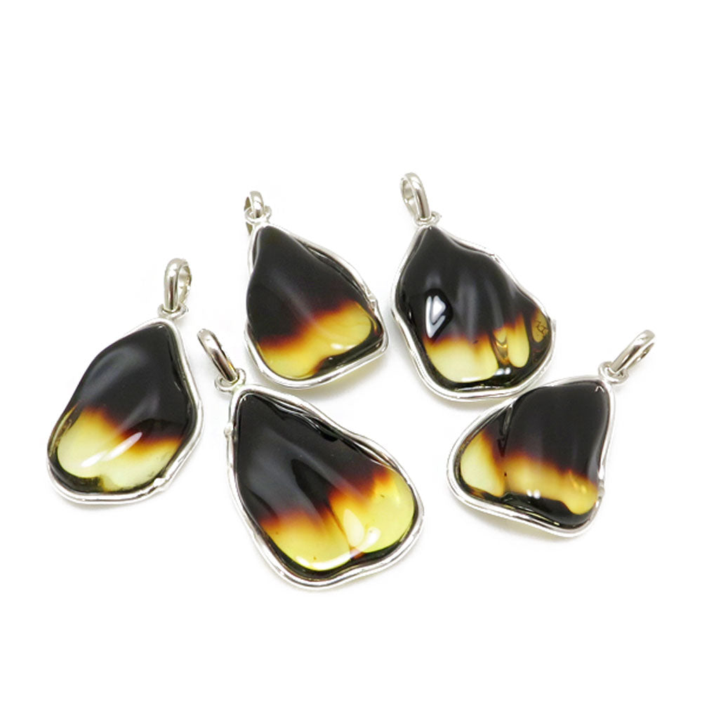 Gradient Amber Wave Pendant Sterling Silver - Amber Alex Jewelry