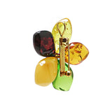 Multi-Color Amber Flower Brooch - Pendant - Amber Alex Jewelry