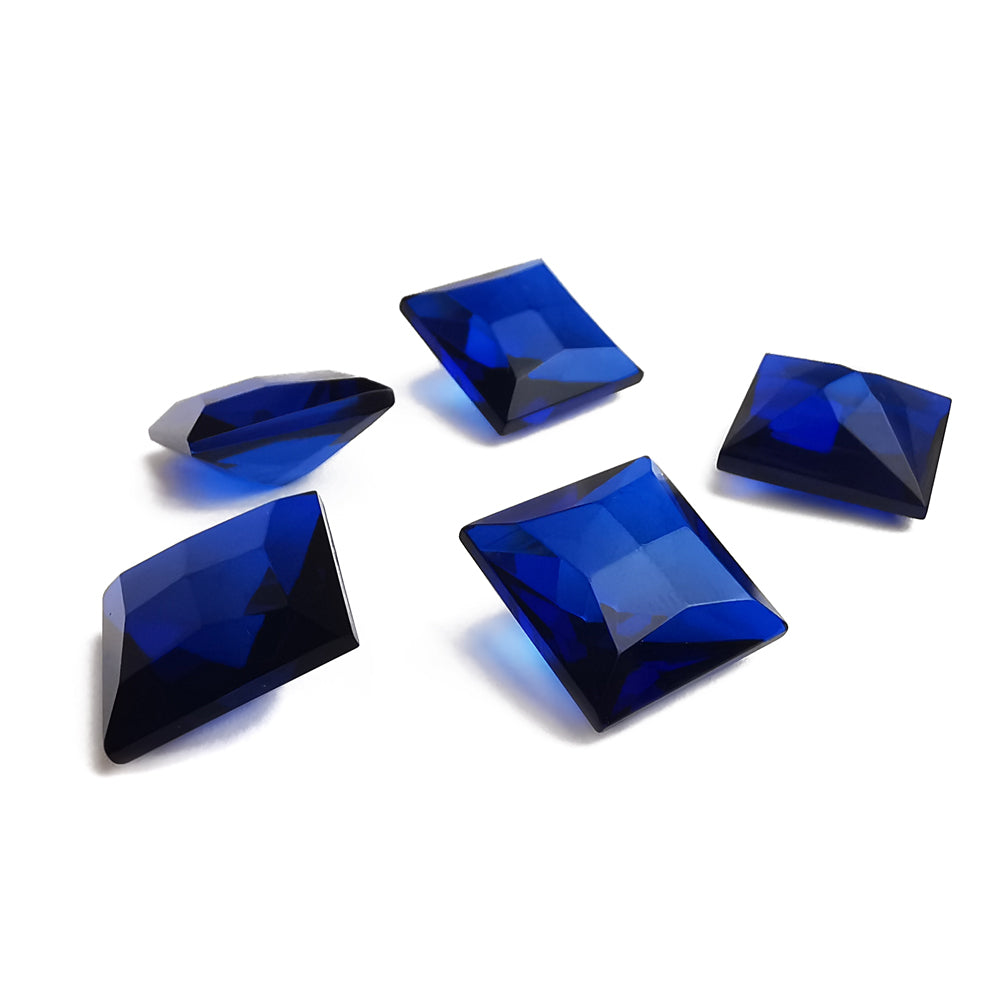 Blue Amber Faceted Square Diamond Cut Stone - Amber Alex Jewelry