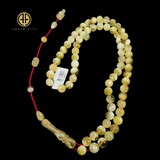 Yellow With Transparent Amber Round Shape 8.5 mm Islamic Prayer Beads