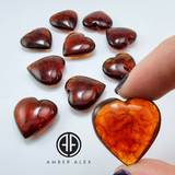 Cognac Amber Heart Shape Amber Stones