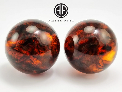 Cognac Amber Round Shape Stone