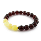 Cherry Amber Round Beads Stretch Bracelet - Amber Alex Jewelry