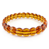 Cognac Amber Faceted Beads Stretch Bracelet - Amber Alex Jewelry