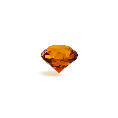 Cognac Amber Faceted Round Diamond Cut Stone - Amber Alex Jewelry