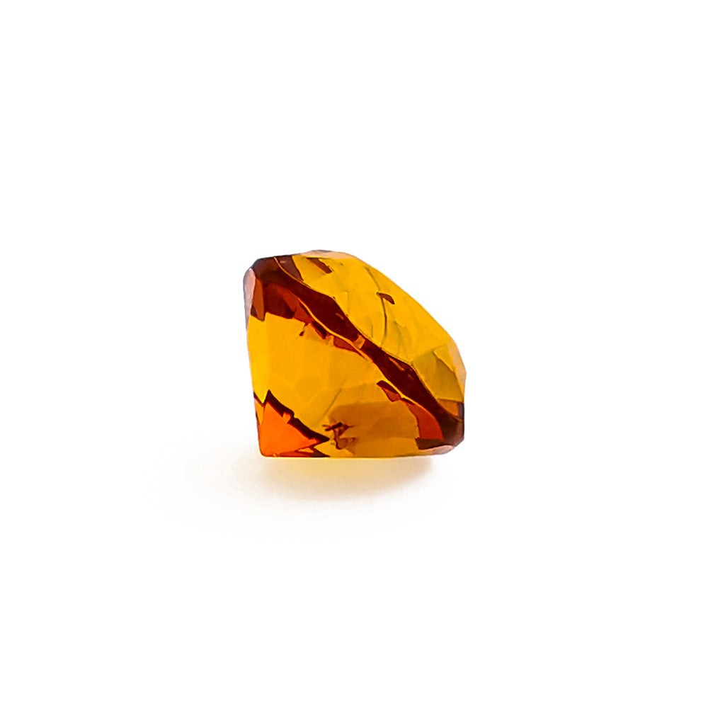 Cognac Amber Faceted Round Diamond Cut Stone - Amber Alex Jewelry