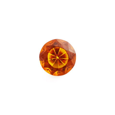 Cognac Amber Faceted Round Diamond Cut Stone - Amber Alex Jewelry