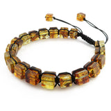 Amber Cube Beads Adjustable Bracelet - Amber Alex Jewelry