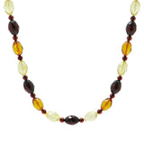 Multi-Color Amber Faceted Olive Necklace