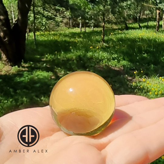 Green Amber Sphere Ball Stone
