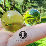 Amber Round Green Color Amber Stone