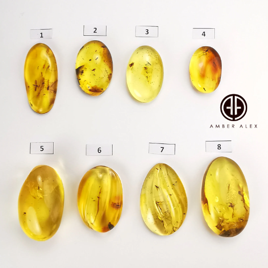 Free Shape Lemon Color Cabochon With Insects