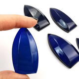 Blue Amber Free Shield Shape Cabochons