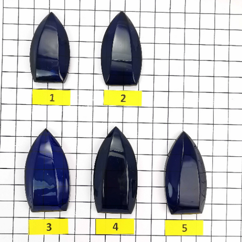 Blue Amber Free Shield Shape Cabochons