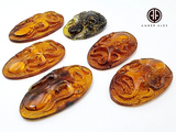 Cognac Amber Carved Octopus Cabochons