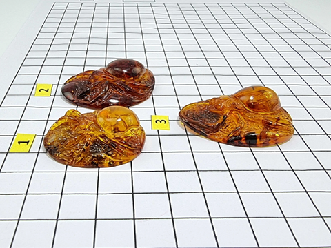 Cognac Amber Carved Spider Cabochons