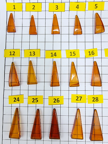 Cognac Amber Triangle Shape Cabochons