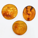 Cognac Amber Carved Aries Cabochons