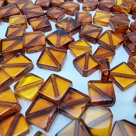 Square Shape Cognac Color Cabochon