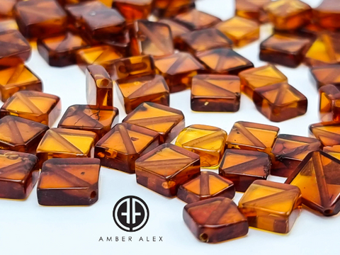 Square Shape Cognac Color Cabochon