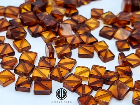 Square Shape Cognac Color Cabochon