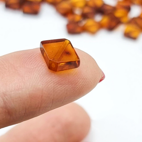 Square Shape Cognac Color Cabochon