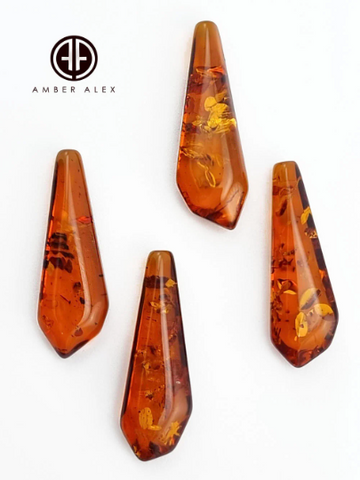 Cognac Amber Triangle Shape Cabochons