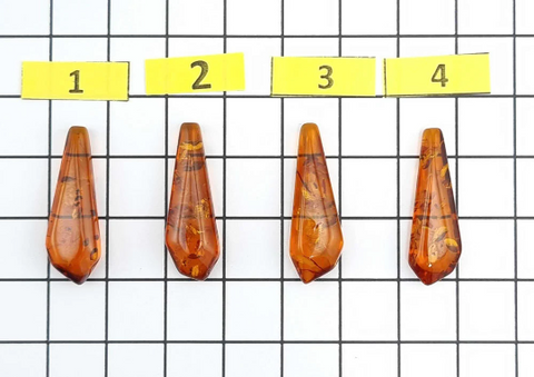 Cognac Amber Triangle Shape Cabochons