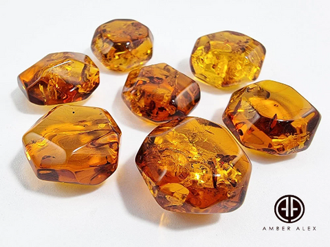 Cognac Amber Crystal Cut Stone