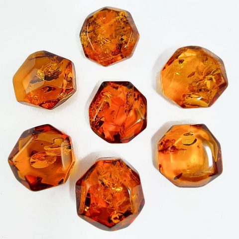 Cognac Amber Crystal Cut Stone