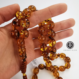 Cognac Amber Egg Shape 14x12 mm Islamic Prayer Beads
