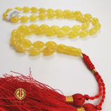 Butterscotch/Yellow Amber Olive Shape 9mm Islamic Prayer Beads