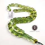 Green Amber Barrel Shape 7.5mm Islamic Prayer Beads