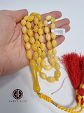 Yellow Amber Olive Shape 9 mm Islamic Prayer Beads