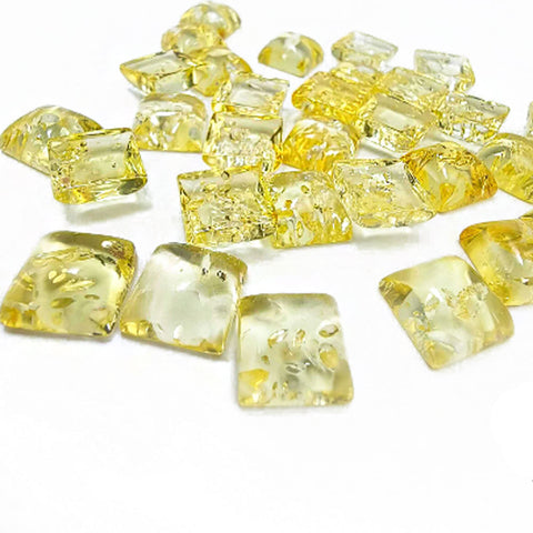 Lemon Amber Calibrated Square Cabochon