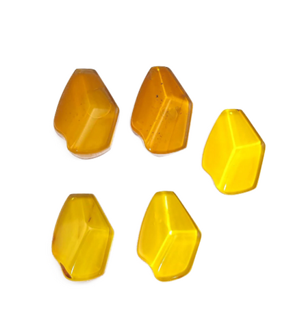 Cognac Amber Free Shape Faceted Cut Cabochon