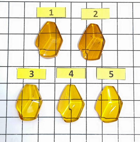 Cognac Amber Free Shape Faceted Cut Cabochon