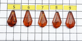 Cognac Amber Faceted Triangle Shape Cabochons