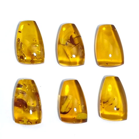 Cognac Amber Rectangular Free Shape Cabochons