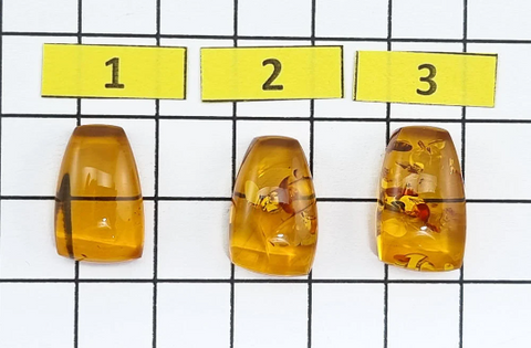 Cognac Amber Rectangular Free Shape Cabochons