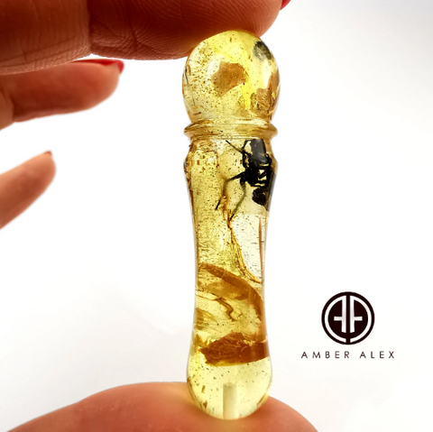 Natural Amber with Insects Islamic Prayer With Insect