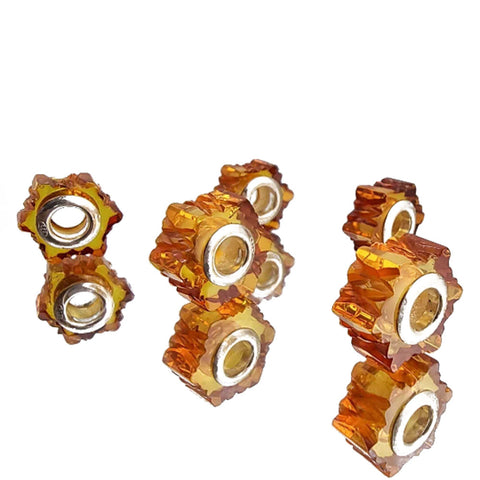 Cognac Amber Carved Charm Bead