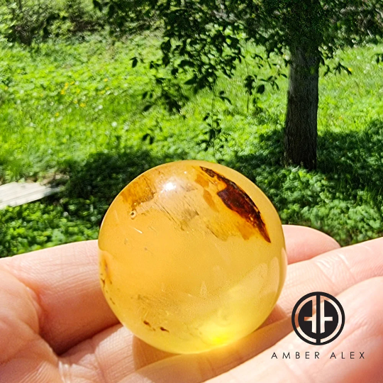 Lemon Amber Sphere Ball Stone