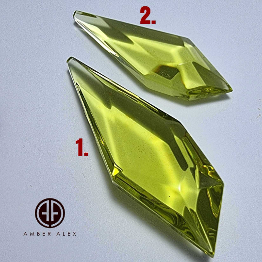 Green Amber Faceted Cut Stone