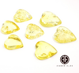 Lemon Amber Heart Shape Cabochons